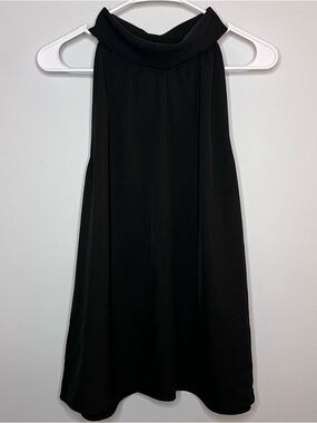 Calvin Klein Black Sleeveless High Neck Collared With Back Detail Gold Buttons